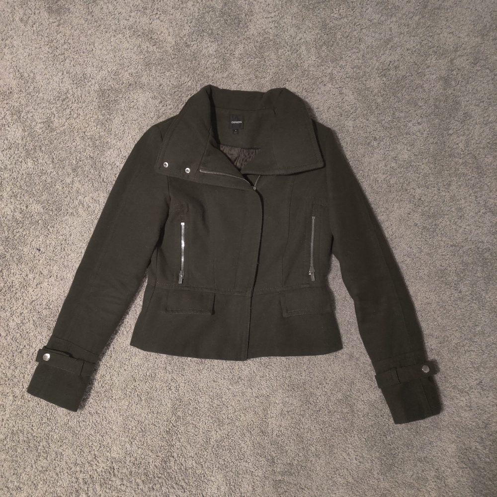 Express Bombshell Green Coat